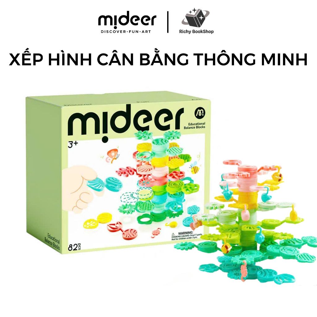 Đồ chơi xếp hình cây cân bằng, đồ chơi giáo dục Mideer Educational Balance Blocks - Strack a Tree