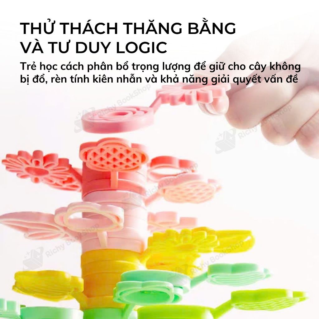 Đồ chơi xếp hình cây cân bằng, đồ chơi giáo dục Mideer Educational Balance Blocks - Strack a Tree