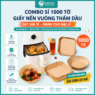 Combo giá sỉ 1000 tờ giấy nến vuông tiện dụng, phù hợp chế biến thực phẩm bằng nồi chiên và lò vi sóng