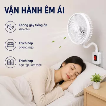 Quạt mini lốc xoáy nhỏ, lực gió mạnh mát rười rượi phích cắm hai chân tích hợp, hoạt động êm ái, tiết kiệm điện.