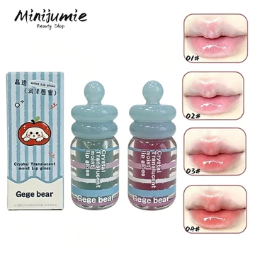 Son bóng Gegebear Mirror Gloss làm đầy đặn và làm sáng môi dưỡng ẩm màu lâu trôi giảm nếp nhăn môi