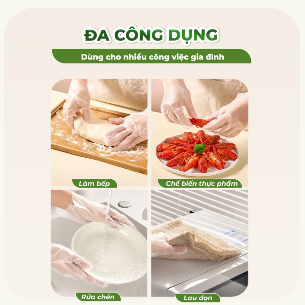 (300 CÁI) Găng Tay Đa Dụng TPE TOPGIA Dạng Rút Treo Tường, Kèm Móc Treo, An Toàn Vệ Sinh
