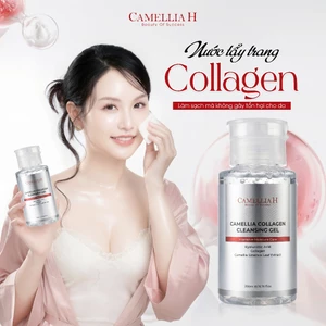 Nước Tẩy Trang Collagen Camellia H 200ml Làm Sạch Sâu Dưỡng Ẩm Dịu Nhẹ Cho Da Nhạy Cảm Không Khô Căng
