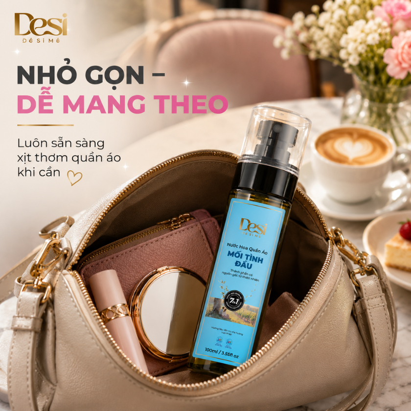Nước Hoa Nữ Dành Cho Quần Áo Desi 100ml, Xịt Thơm Quần Áo Nữ Lưu Hương Lâu, Thơm Dịu Nhẹ Tự Tin Hẹn Hò