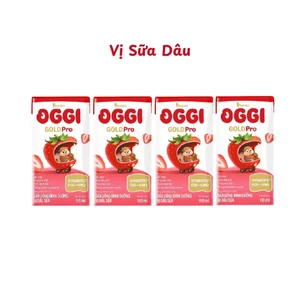 Lốc sữa uống dinh dưỡng Oggi Gold Pro dâu sữa 110ml