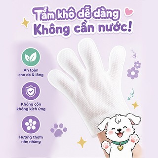 Tushie Treats Găng Tay Lau Mắt Cho Chó Mèo (Gói 7 Cái), Vệ Sinh Vết Ố & Gỉ Mắt Thú Cưng Không Cồn, Dịu Nhẹ An Toàn