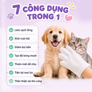 Tushie Treats Găng Tay Lau Mắt Cho Chó Mèo (Gói 7 Cái), Vệ Sinh Vết Ố & Gỉ Mắt Thú Cưng Không Cồn, Dịu Nhẹ An Toàn