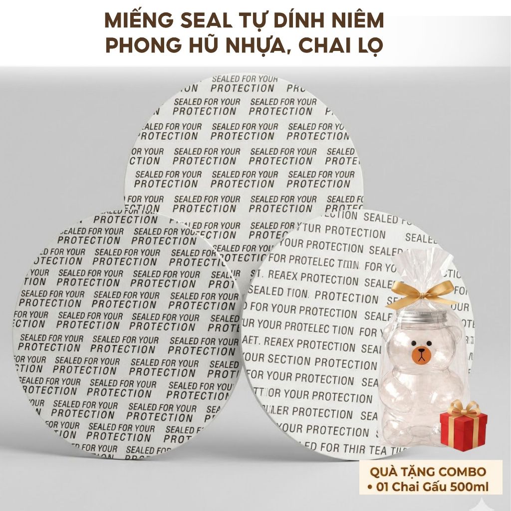 100 Miếng Seal Tự Dính Niêm Phong Hũ Nhựa, Chai Lọ – Màng Seal Bảo Quản Thực Phẩm Không Cần Máy Ép
