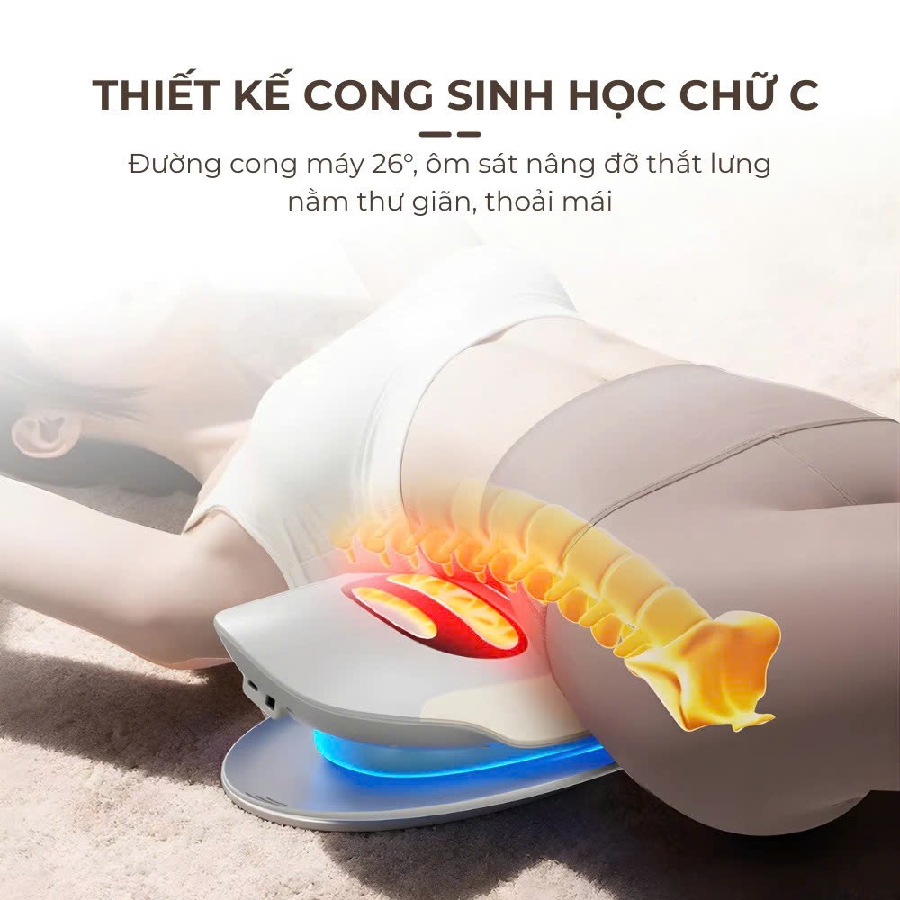 Máy Massage Lưng Cổ Vai Gáy Bơm Hơi Kéo Dãn Cột Sống, Xung Điện EMS Thoát Vị Đĩa Đệm, Vẹo Cột Sống