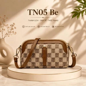 Túi Đeo Chéo Nữ TN05 Họa Tiết Caro Sang Trọng - Túi Xách Mini 2 Ngăn Khóa Kéo, Đeo Vai Đeo Chéo Thời Trang