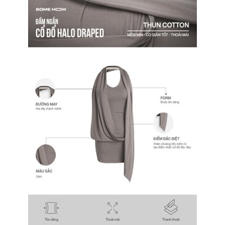[N6] Đầm Ngắn Cổ Đổ Halo Draped, Chất Vải Thun Thoải Mái, WDN167, SOME HOW STORE