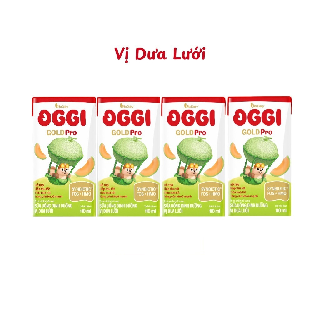 [QUÀ TẶNG KHÔNG BÁN] Lốc sữa uống dinh dưỡng Oggi Gold Pro dưa lưới 110ml