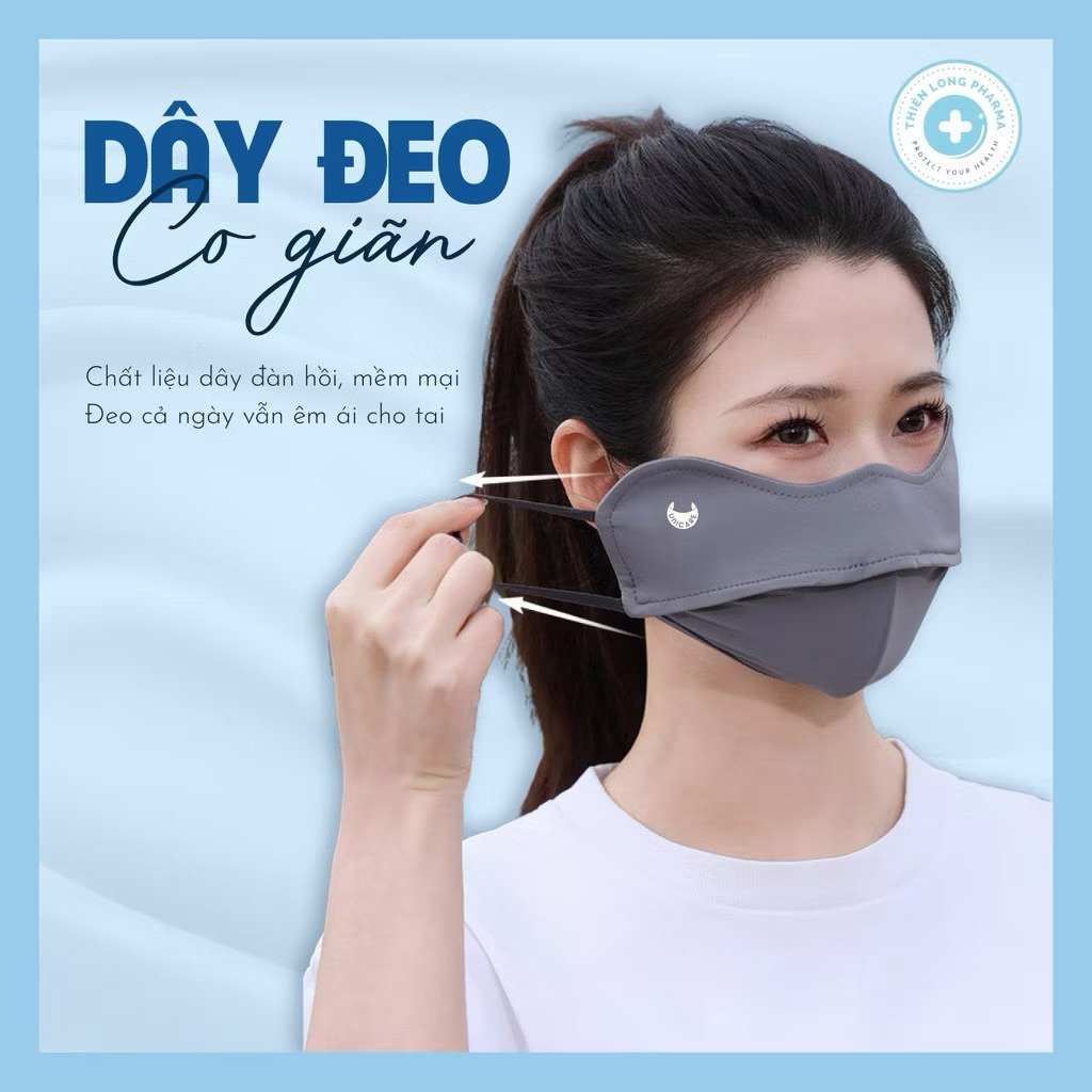 Khẩu trang Chống Tia UV UNICARE UV- Proof Mask Chất Lụa Băng Mềm Mịn Mát Thông Thoáng
