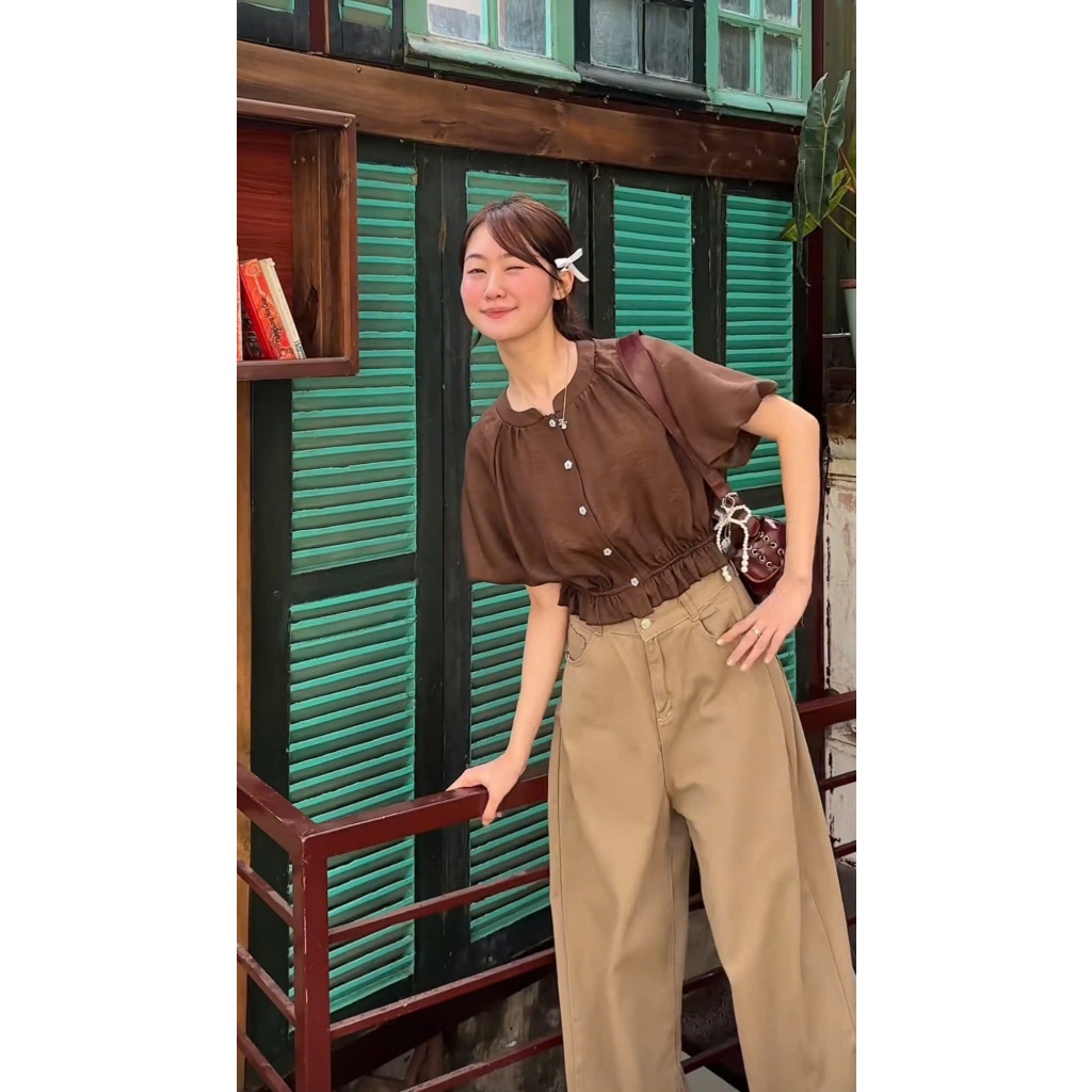 Áo babydol cúc cài tay bồng hàng QC 228 A223