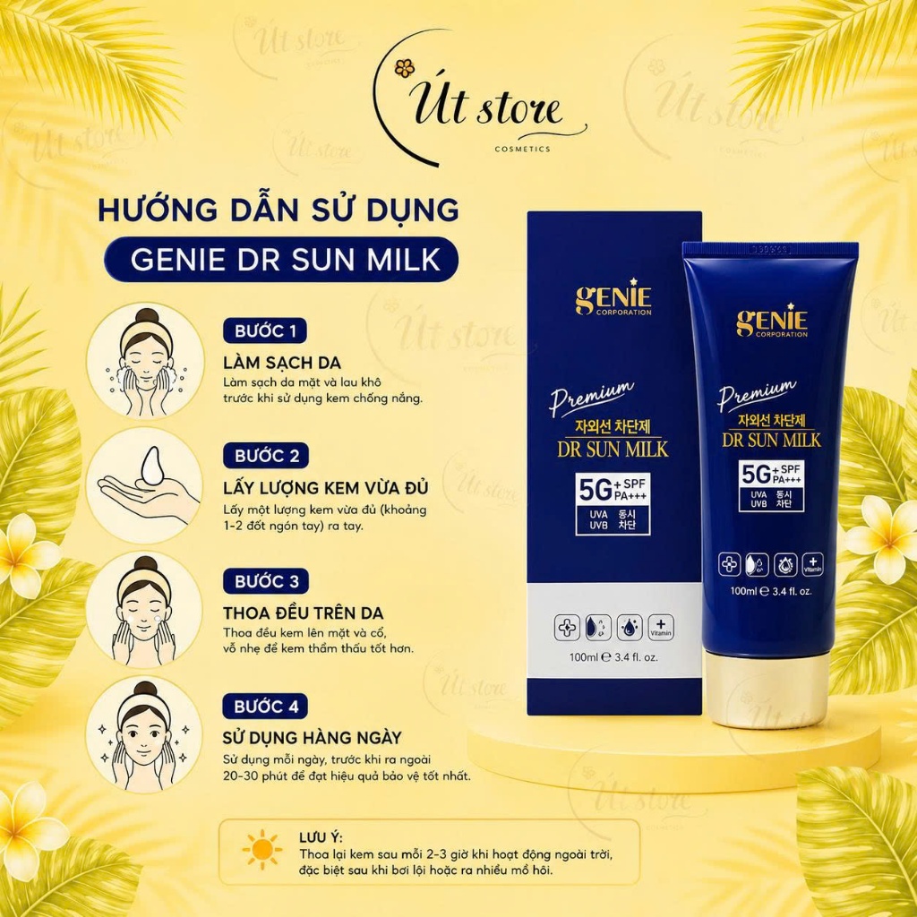 Kem Chống Nắng Genie Dr Sun Milk UV Premium Hàn Quốc 100ml