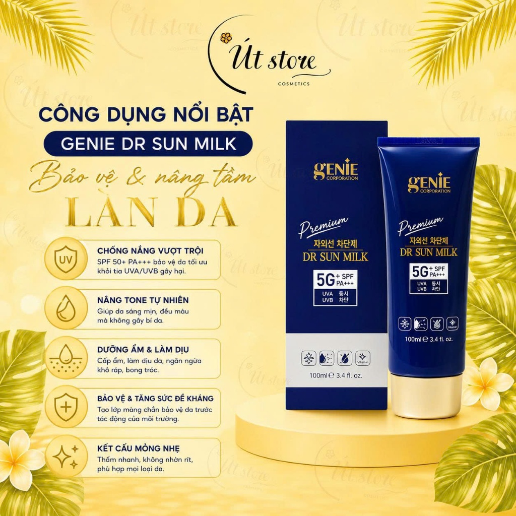 Kem Chống Nắng Genie Dr Sun Milk UV Premium Hàn Quốc 100ml