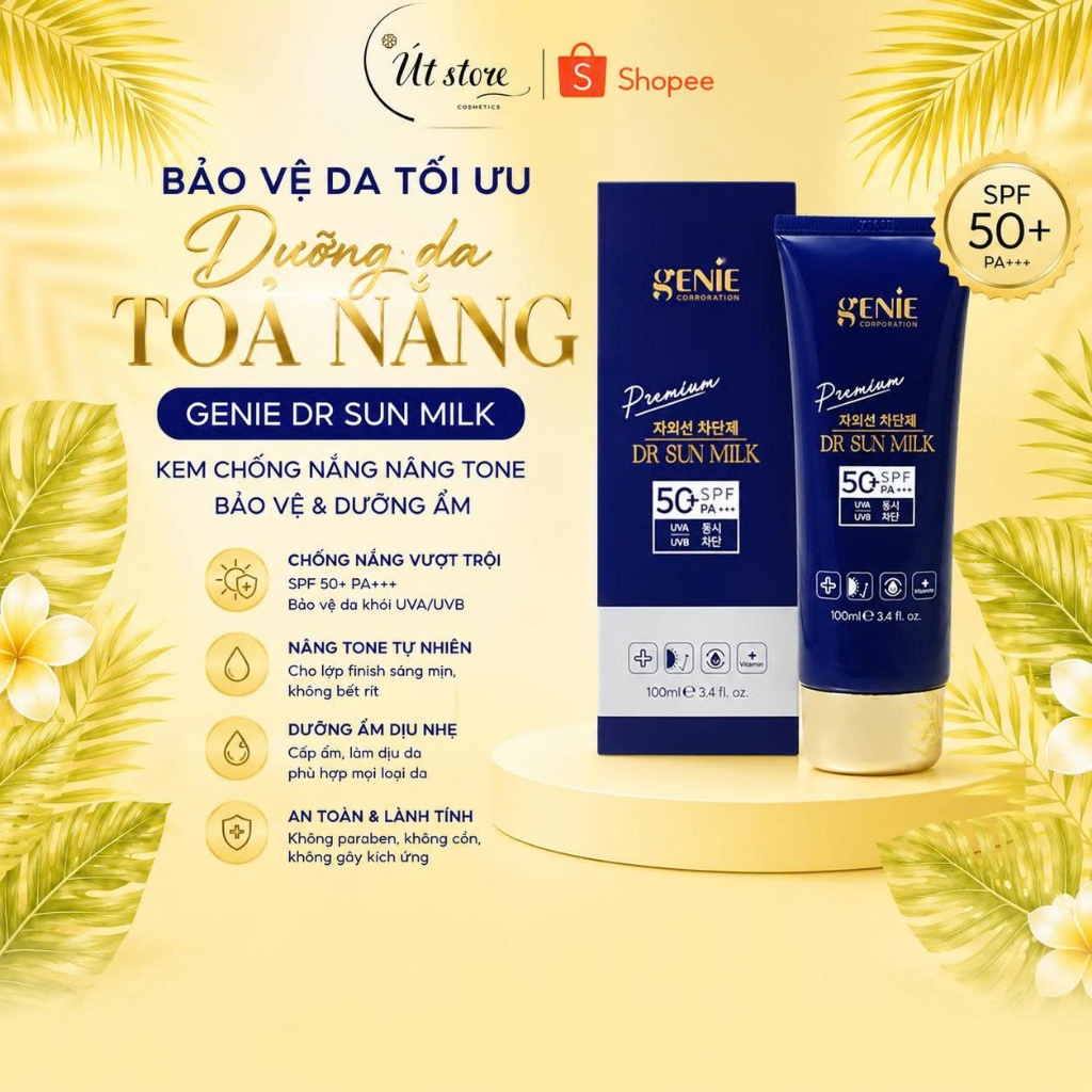 Kem Chống Nắng Genie Dr Sun Milk UV Premium Hàn Quốc 100ml