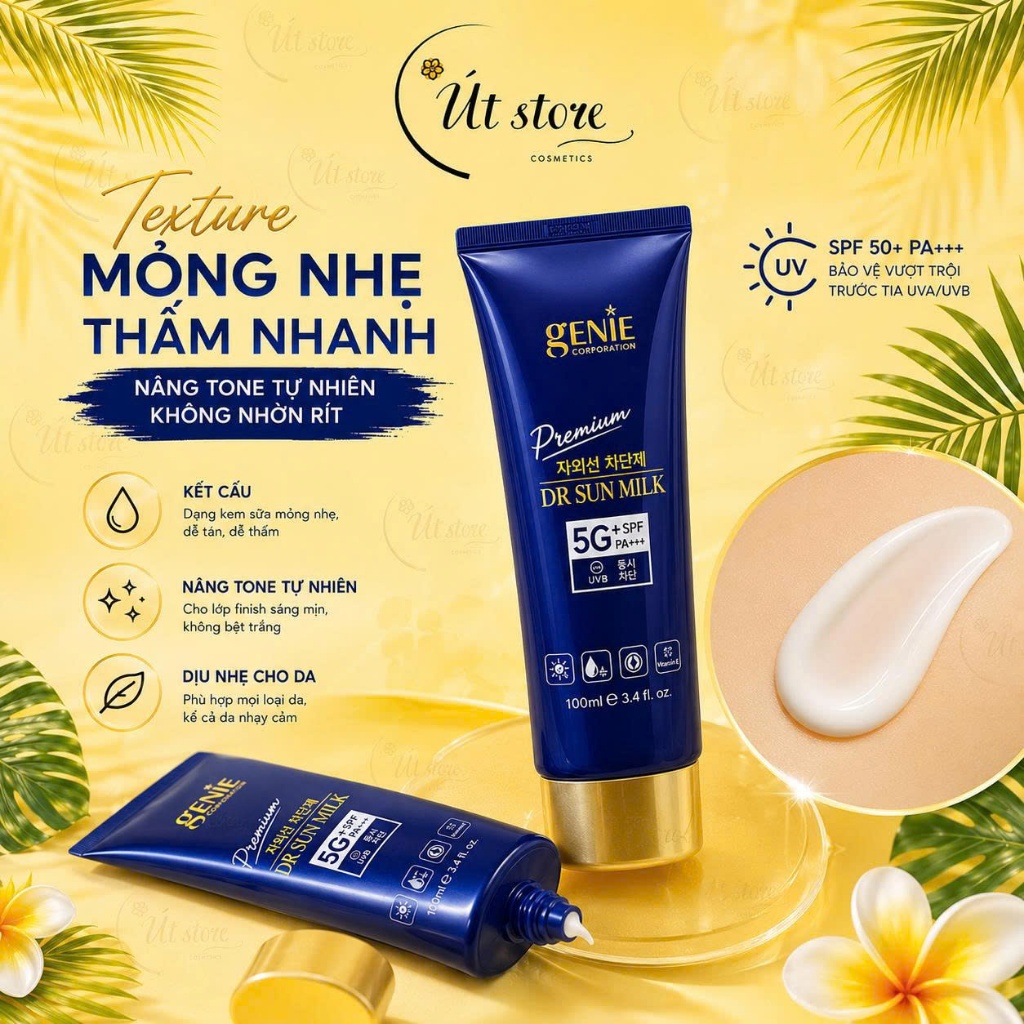 Kem Chống Nắng Genie Dr Sun Milk UV Premium Hàn Quốc 100ml