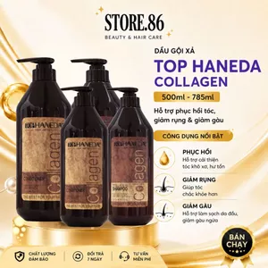 Dầu Gội Xả TOP HANEDA COLLAGEN 500ml - 785ml | Collagen Dưỡng Ẩm, Tóc Mềm Mượt Chuẩn Salon