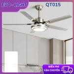 [QT015] – Quạt Trần Đèn Hiện Đại 5 Cánh 132cm, Động Cơ DC Êm Ái, Đèn LED 3 Màu Có Kèm Theo Remote — ảnh 1