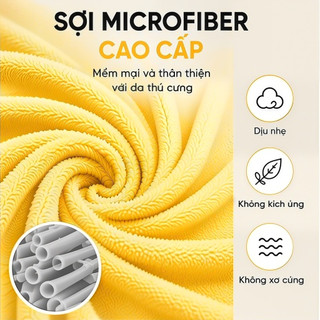 Khăn tắm cho thú cưng thấm hút siêu tốc, lau khô ngay, thiết kế 2 mặt. Phù hợp cho chó mèo mọi kích cỡ
