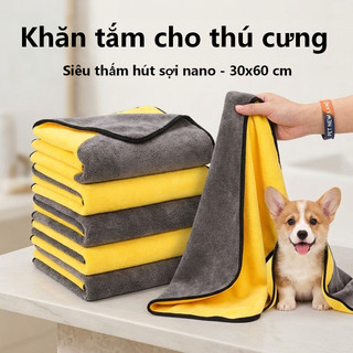 Khăn tắm cho thú cưng thấm hút siêu tốc, lau khô ngay, thiết kế 2 mặt. Phù hợp cho chó mèo mọi kích cỡ