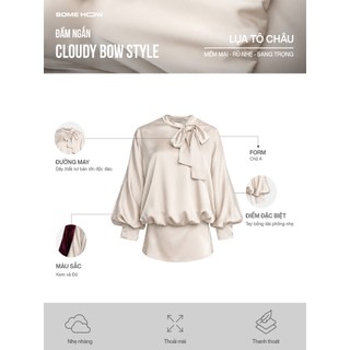 [N6] Đầm Ngắn Cloudy Bow Style, Chất Vải Lụa Tô Châu Thoải Mái, WDN168, SOME HOW STORE