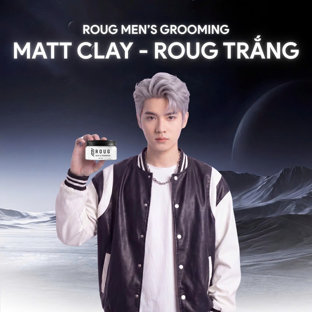 [VERSION 4] Sáp vuốt tóc Roug Matt Clay - Roug Trắng cho tóc dày, Giữ nếp tới 16h, Không bết dính
