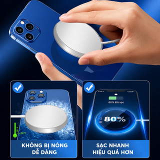 Sạc Không Dây Từ Tính Nhanh 20W Cho iPhone & Thiết Bị Hỗ Trợ Từ Tính – Sạc Nam Châm Hít Chặt, Sạc Nhanh Ổn Định