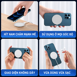 Sạc Không Dây Từ Tính Nhanh 20W Cho iPhone & Thiết Bị Hỗ Trợ Từ Tính – Sạc Nam Châm Hít Chặt, Sạc Nhanh Ổn Định