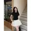 SET ÁO THUN BASIC PHỐI CHÂN VÁY TẦNG, SET ĐỒ NỮ ĐI HỌC ĐI CHƠI | MEOINDAHOUSE