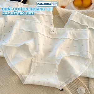 Quần lót nữ cotton kháng khuẩn thoáng khí họa tiết dễ thương, Quần chip nữ cạp vừa ôm mông không hằn cấn ZANABRA L6444