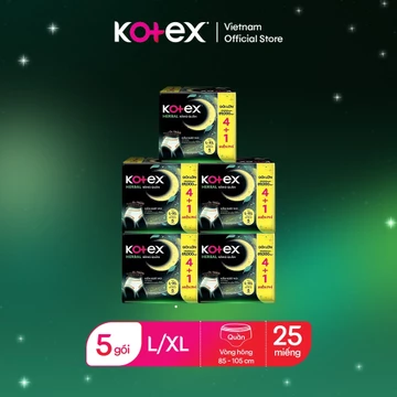 Combo 5 Băng Vệ Sinh Kotex Băng quần Thảo Dược cỡ M/L L/XL (4+1 Miếng)