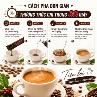 Cà Phê Đen Hòa Tan AGIN Đậm Vị Cà Phê Arabica Tây Bắc Hộp 15 Gói Cà Phê Hải An