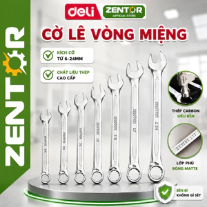 Cờ Lê Vòng Miệng Zentor , Cờ Lê 2 Đầu Thép Cacbon Đầy Đủ Kích Cỡ 8-24mm Bền Bỉ Chắc Chắn Chuyên Dụng Cơ Khí Sửa Chữa