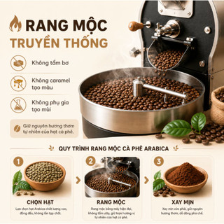 [HOT] Cà Phê Arabica Rang Mộc Hải An Nguyên Chất – Hạt Cà Phê Arabica Mộc, Thơm Tự Nhiên, Gu Đậm Vị