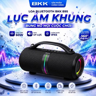 🔈Loa Bluetooth BKK B95 công suất kép 60W, Bass ĐẬP CĂNG, âm thanh đầm chắc, kết nối đa dạng, Mic 6.5
