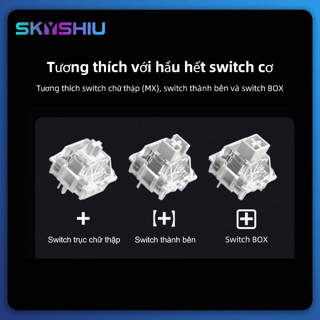 SKYSHIU Keycap Trong Suốt Nhám Mờ Mặt Trên – Cạnh Hông Xuyên LED, Tương Thích Mọi Bàn Phím Cơ | BigBuy360 - bigbuy360.vn