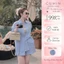 Set bộ sơ mi kẻ xanh GUMIN thiết kế áo phối họa tiết thêu basic kèm quần short thanh lịch, Set đồ nữ vintage sang chảnh