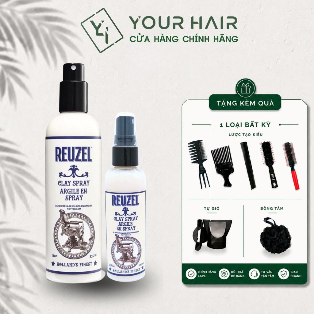 Xịt tăng độ phồng & giữ nếp Reuzel Clay Tonic Spray 355ml