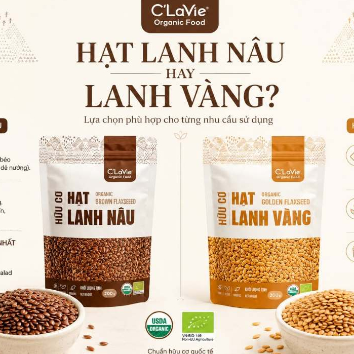 Hạt lanh hữu cơ C'LaVie Organic Flax Seeds 200g