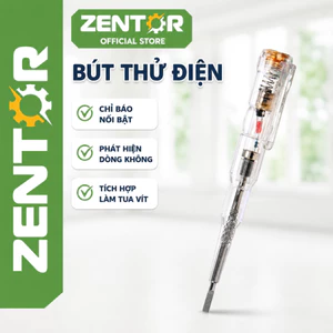 Bút thử điện 100-500V Zentor chính hãng đầu tua vít thử điện an toàn tiện lợi