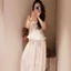 Set bộ hai dây GUMIN thiết kế áo 2 dây viền bèo phối quần suông dài sang chảnh, Set đồ nữ vintage thanh lịch sang trọng