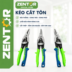 Kéo cắt tôn trợ lực 10 inch Zentor - Kìm cắt tôn thép cắt thạch cao - Mỏ thẳng - nghiêng