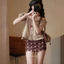 Áo trễ vai hoa nhí GUMIN thiết kế áo viền bèo tay bồng tiểu thư, Áo kiểu nữ vintage basic thanh lịch sang chảnh