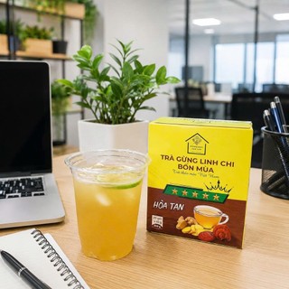 Trà gừng linh chi hòa tan hộp 20 gói 10gr Bốn Mùa Everseason