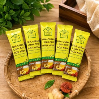 Trà gừng linh chi hòa tan hộp 20 gói 10gr Bốn Mùa Everseason