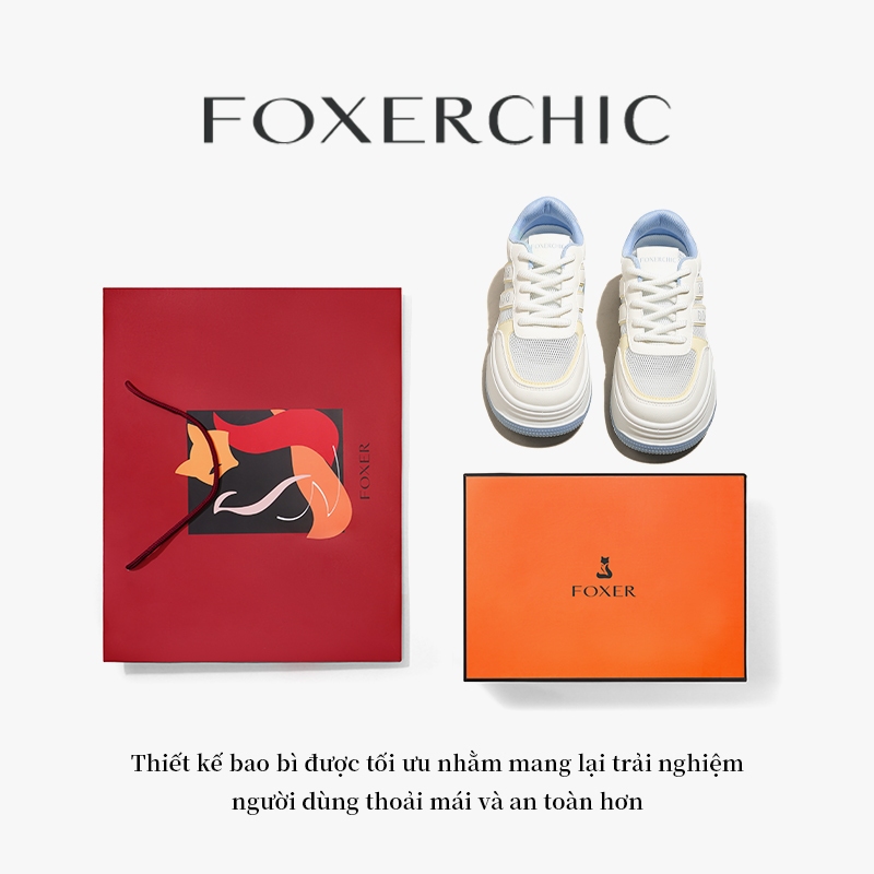 FOXERCHIC Giày Thể Thao Nữ Vật Liệu Mặt Lưới Thông Khí Chỉ Nặng 400g Nền Dày Tăng 5 cm