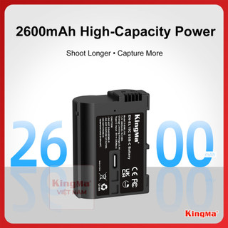 Kingma EN-EL15C 2600mAh Type-C | Pin dung lượng cao Nikon ZR Z63 Z52 Zf Z8 Z5 Z6 Z7 Z6iii V1 D500 D600 D800 el15 el15c