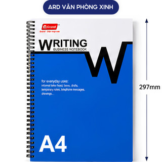 Sổ lò xo Grand A4 200 trang giấy 80gsm, sổ ghi chép học tập văn phòng màu ngẫu nhiên
